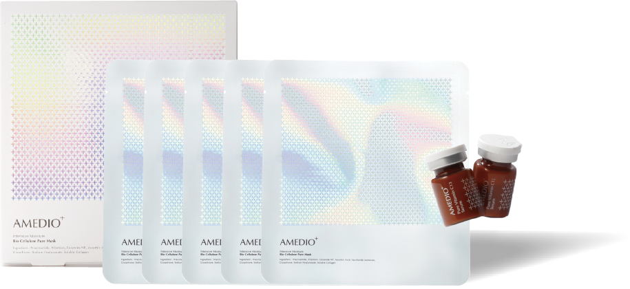 AMEDIO ピュアV13C美容セラム2本 ＋ バイオセルロースフェイスマスク 5枚入りセット